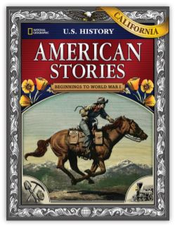 Cover design of Cengage History Book features a pony express rider